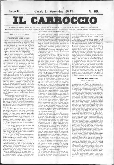 Il Carroccio - Edizione 69 del 01/09/1849